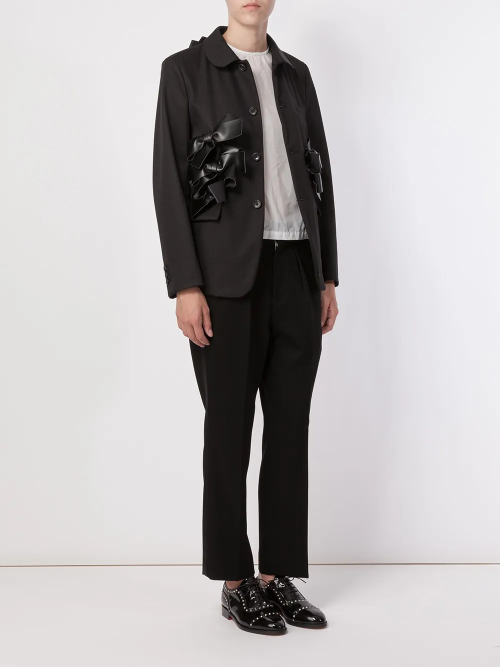 Comme Des Garçons bow appliqué round collar blazer | Blazers | Image 2
