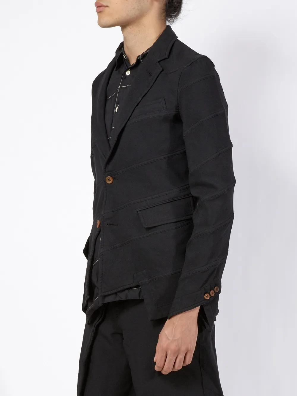Comme Des Garçons Homme Deux Asymmetric Blazer In Black