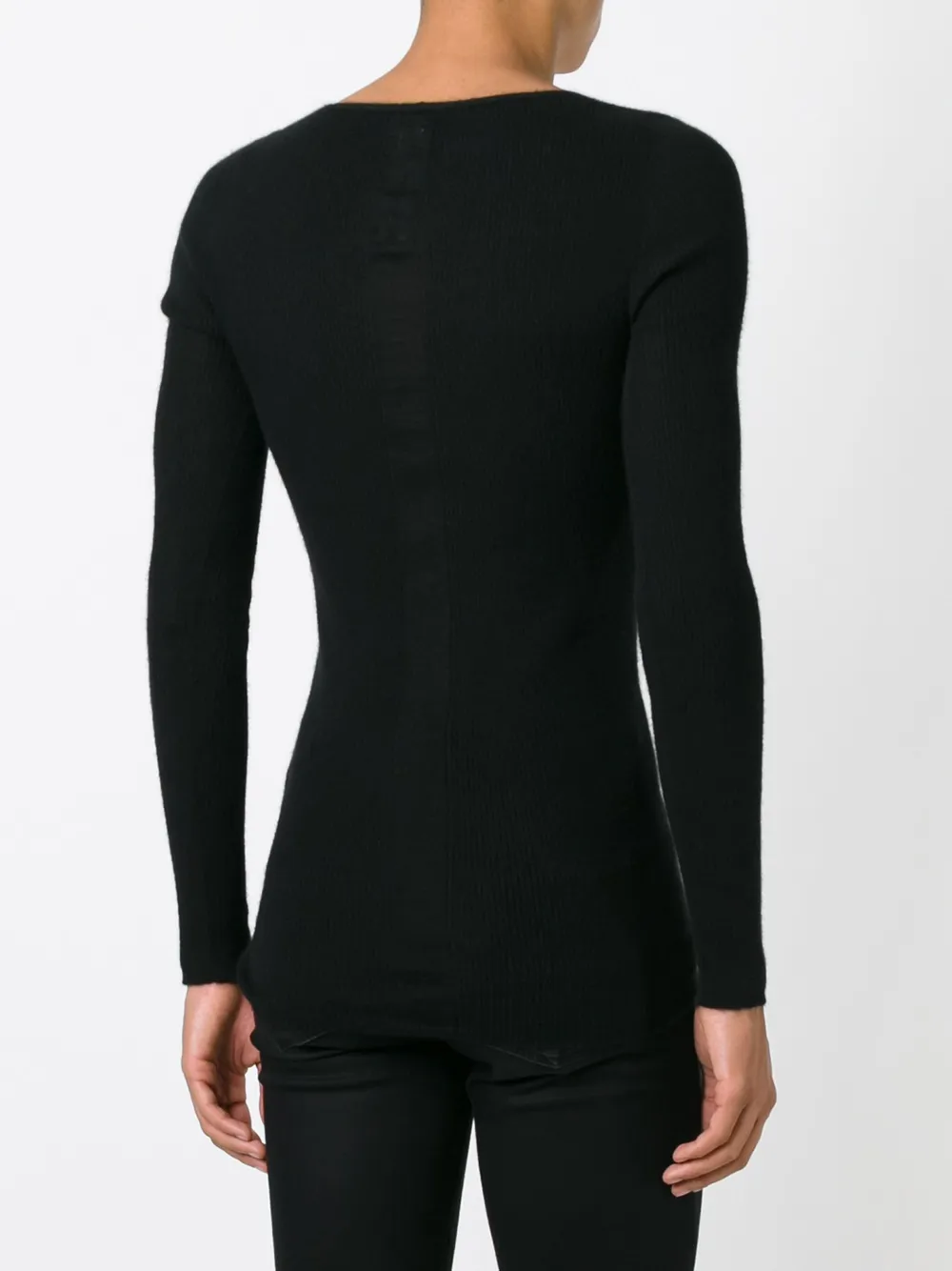 Rick Owens scoop neck sweater Zwart