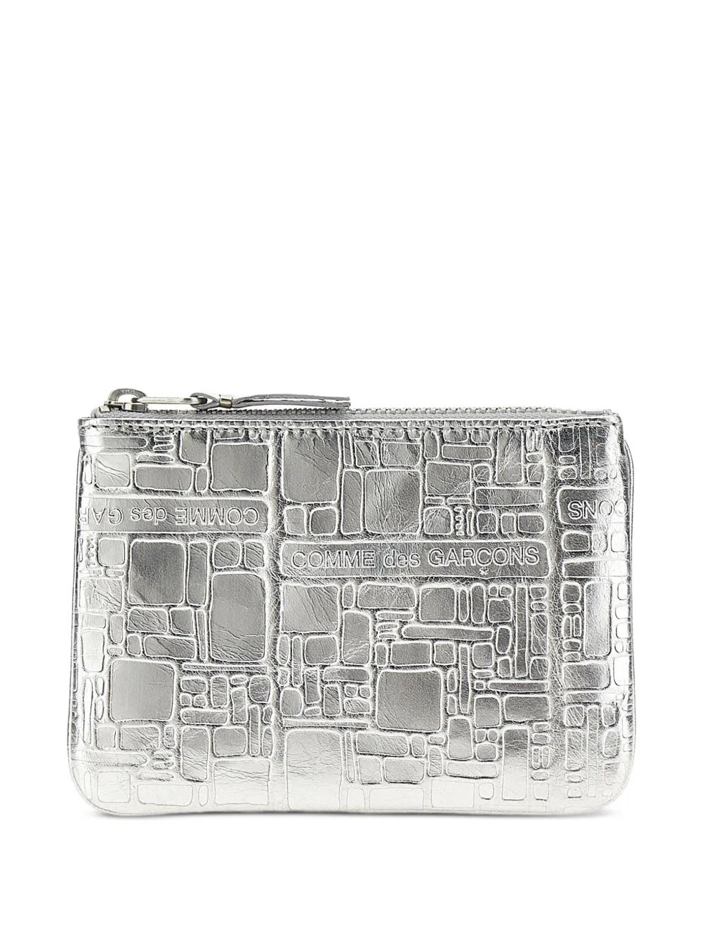 Comme Des Garçons Wallet Embossed Logo 財布 - シルバートーン Comme Des Garçons Wallet Embossed Logo 財布 - シルバートーン