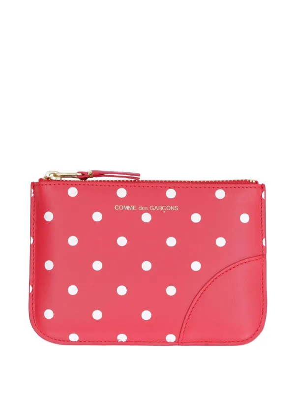 COMME DES GARCONS Polka Dot Coin Purse Red
