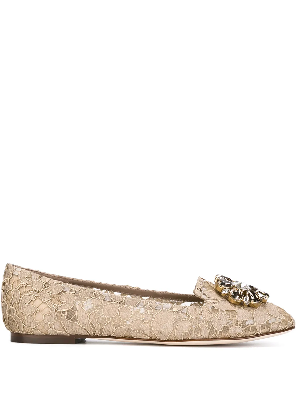 Image 1 of Dolce & Gabbana Vally Taormina lace ballerina shoes