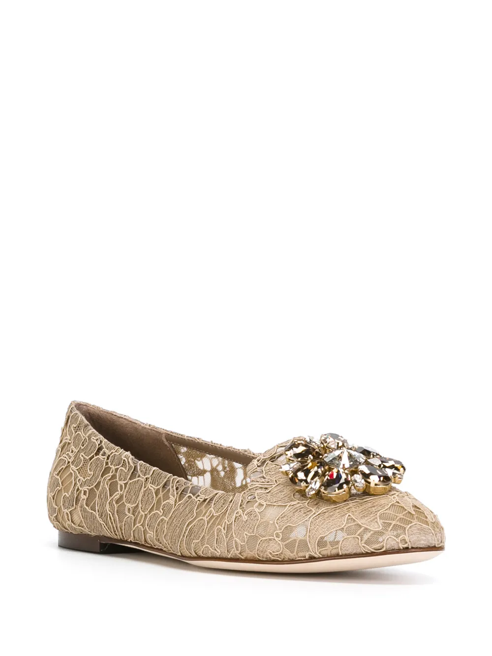 Image 2 of Dolce & Gabbana Vally Taormina lace ballerina shoes