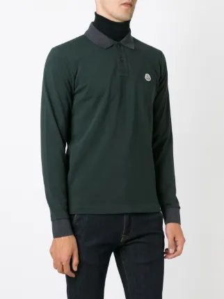 moncler long sleeve polo green moncler long sleeve polo green