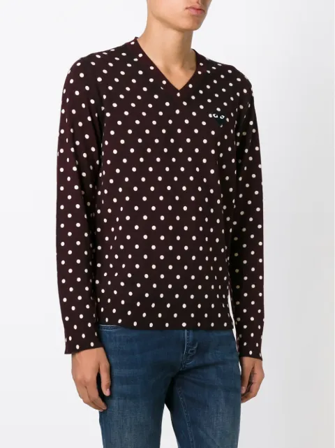 comme des garcons polka dot sweater