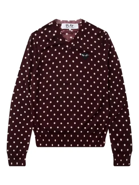Comme Des Garçons Play polka-dot V-neck sweater