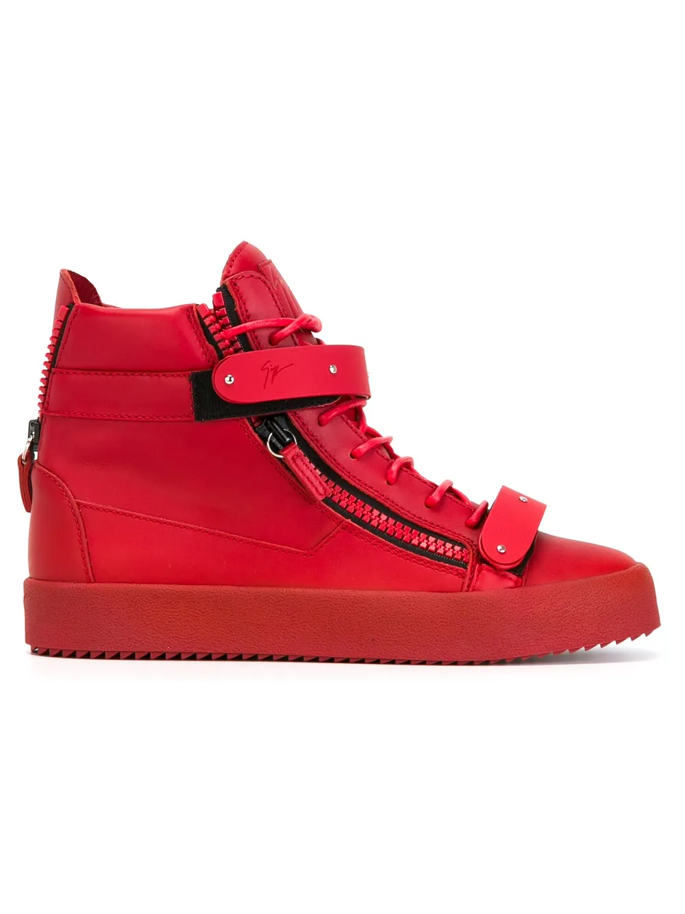 Giuseppe Zanotti zip detail hi-top sneakers - Red