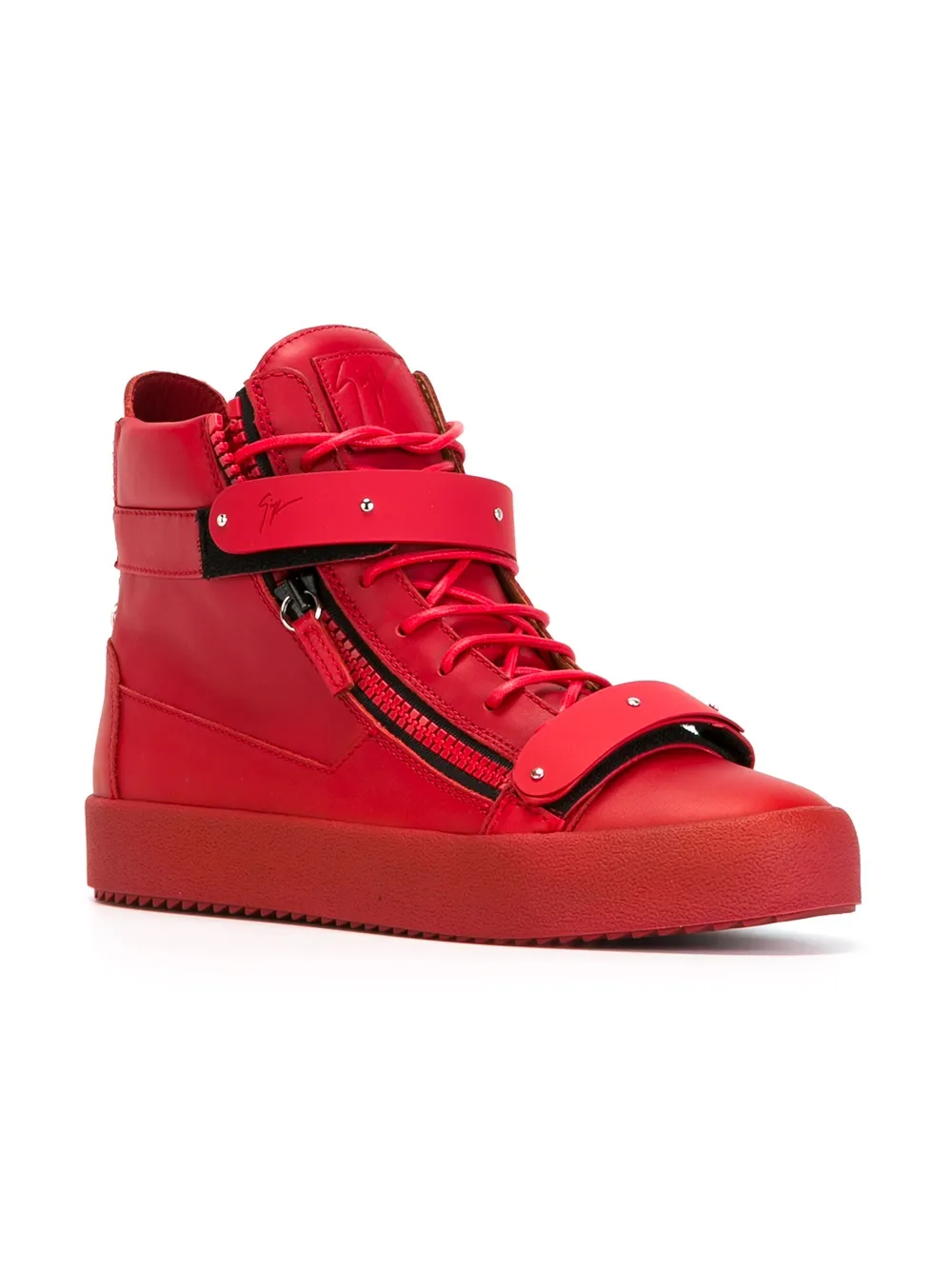 Giuseppe Zanotti zip detail hi-top sneakers Rood
