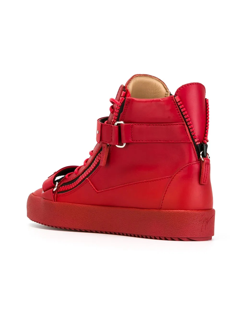 Giuseppe Zanotti zip detail hi-top sneakers Rood
