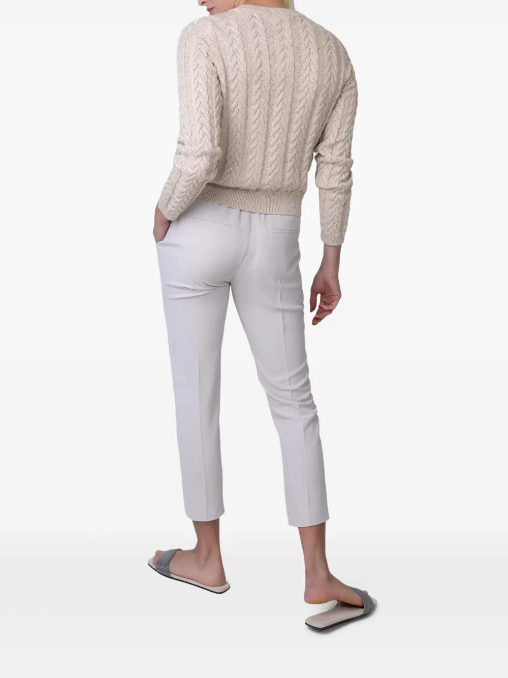 Brunello Cucinelli Plooibroek met toelopende pijpen Beige