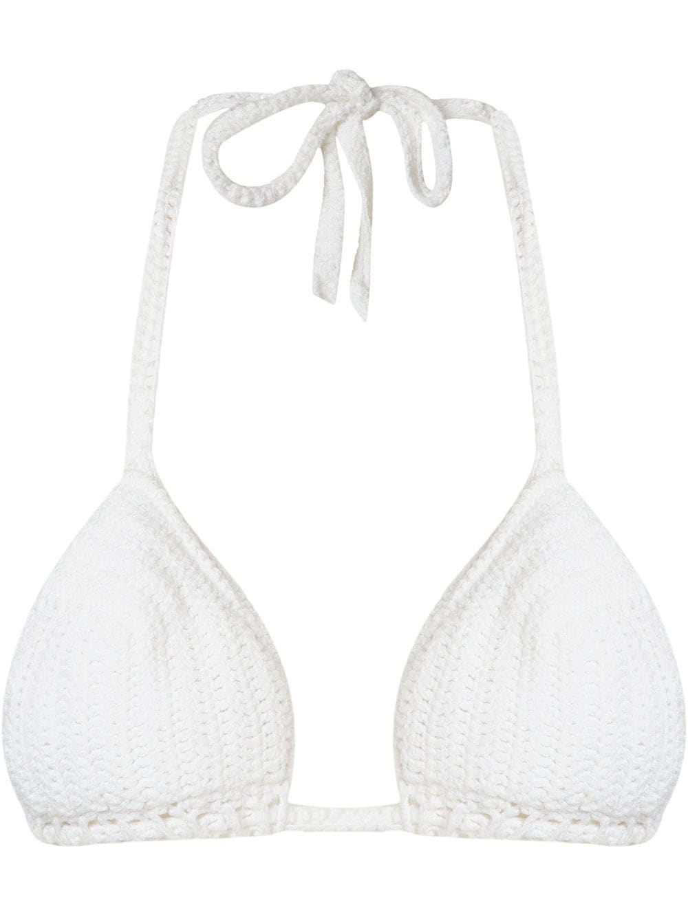 Amir Slama Knit Triangle Bikini Top In White