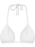 Amir Slama knit triangle bikini top - White