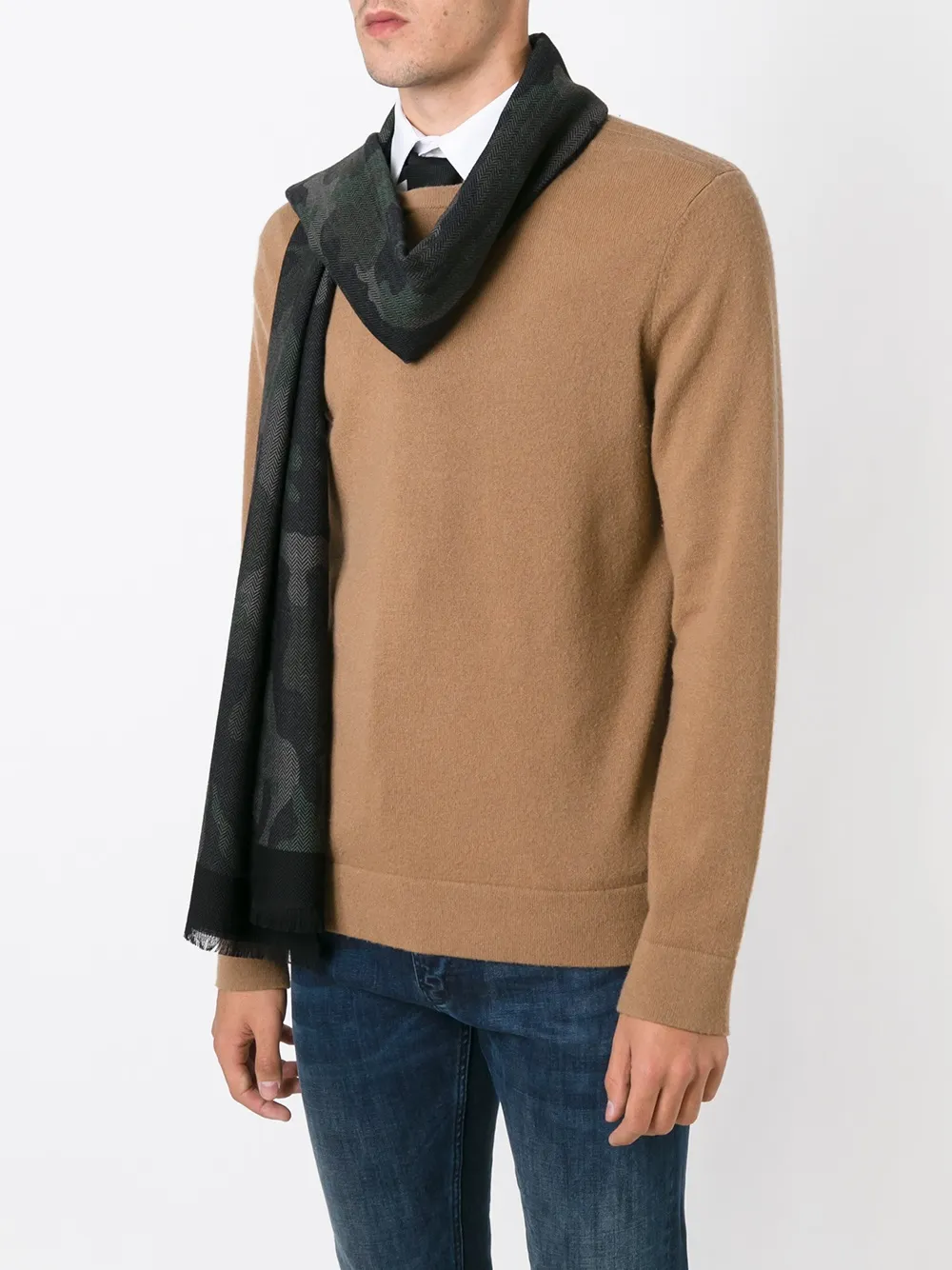 Valentino Garavani camouflage scarf Groen