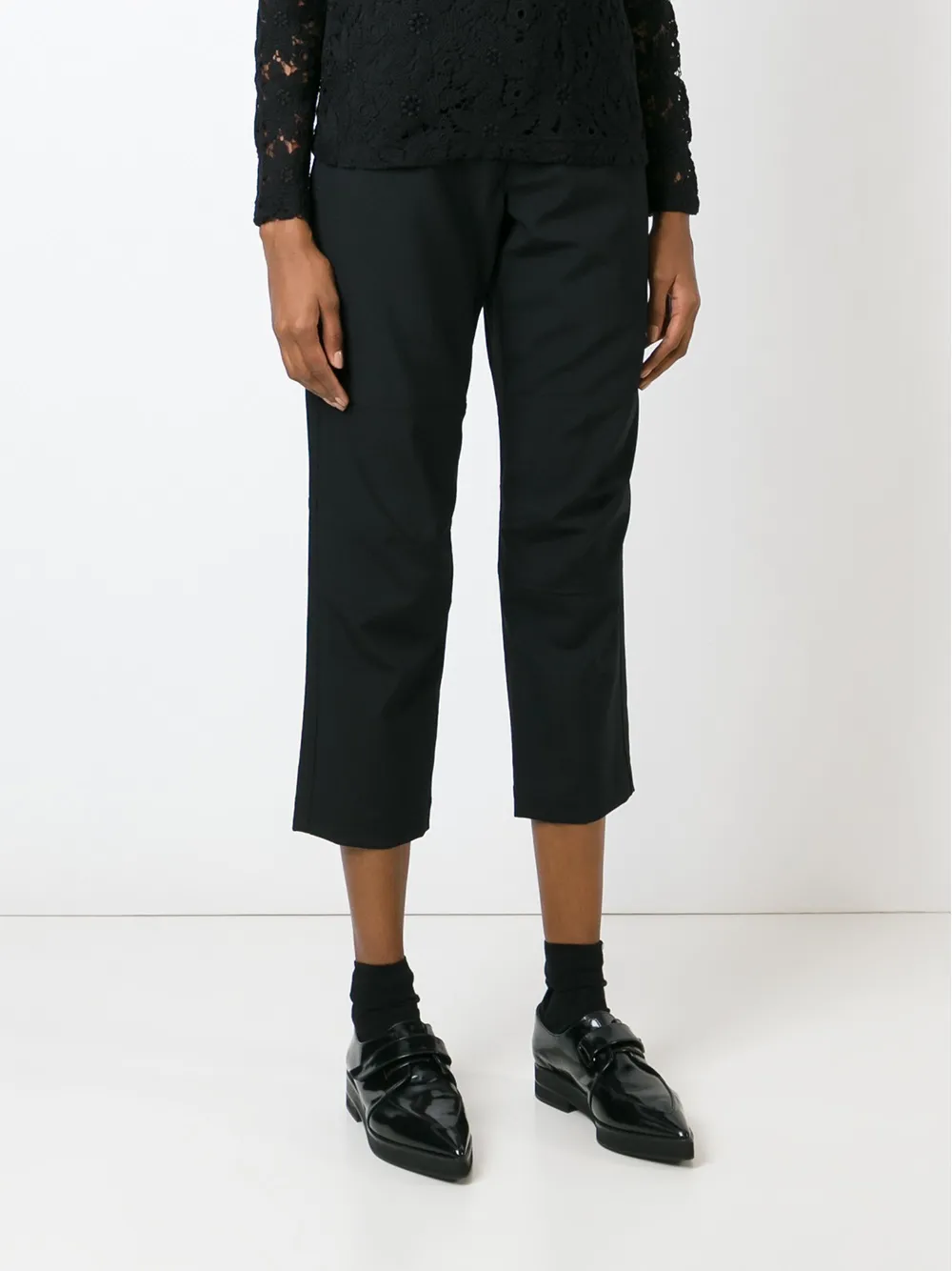 Comme Des Garçons Cropped Trousers In Black