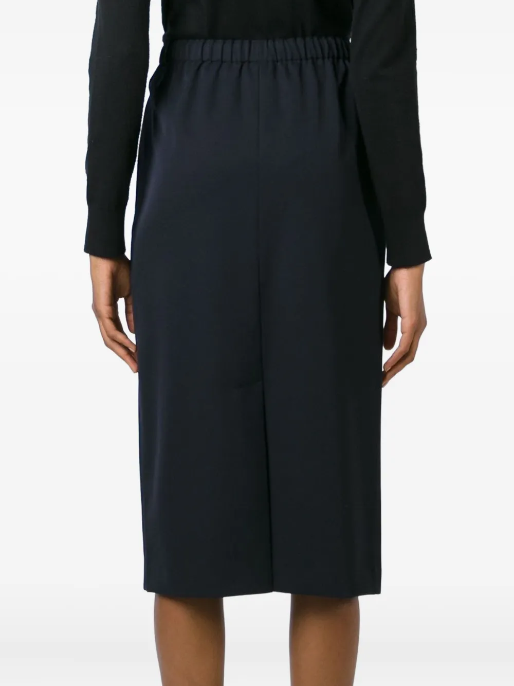 Comme Des Garçons Elasticated-waistband Midi Skirt In Blue