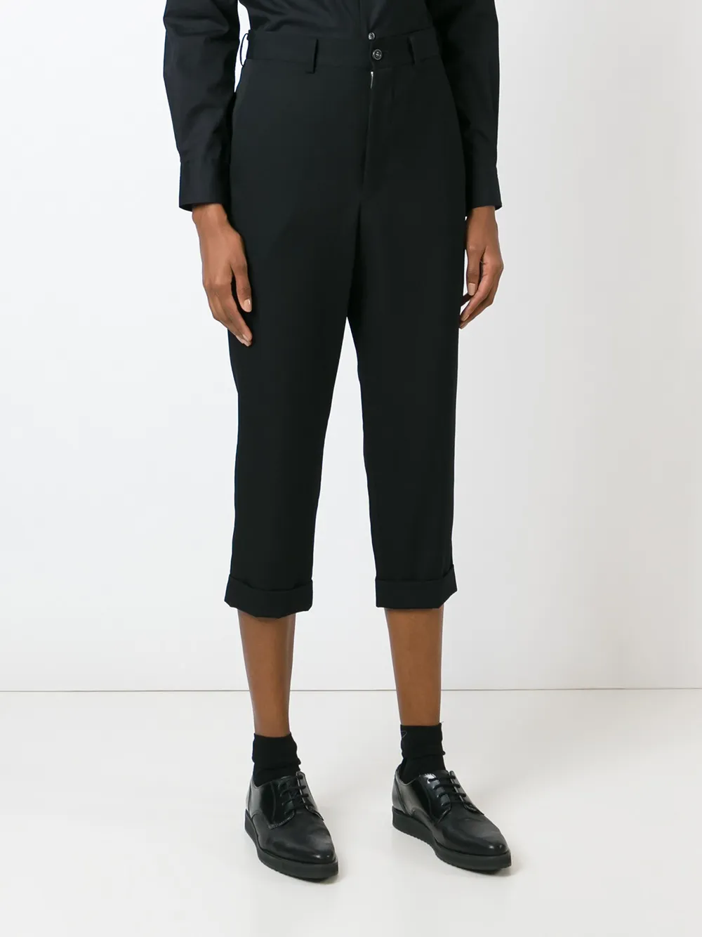 Comme Des Garçons Cropped Trousers In Black