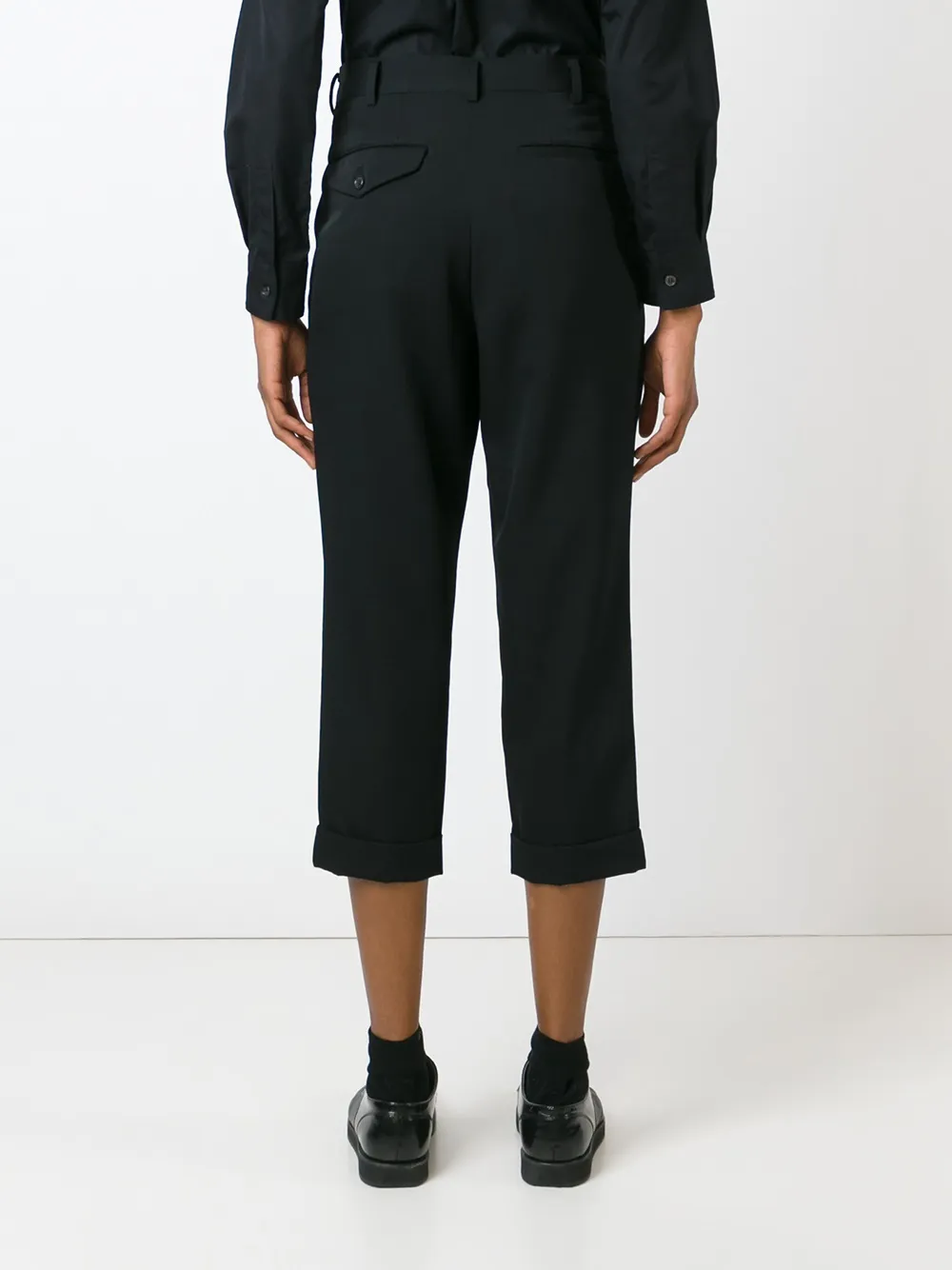 Comme Des Garçons Cropped Trousers In Black