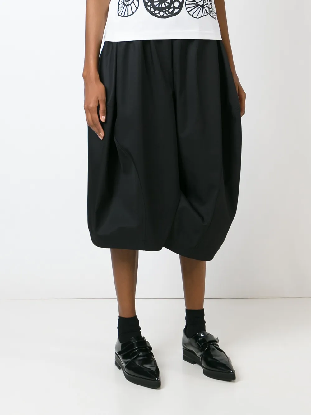 Comme Des Garçons Oversized Wide Culottes In Black