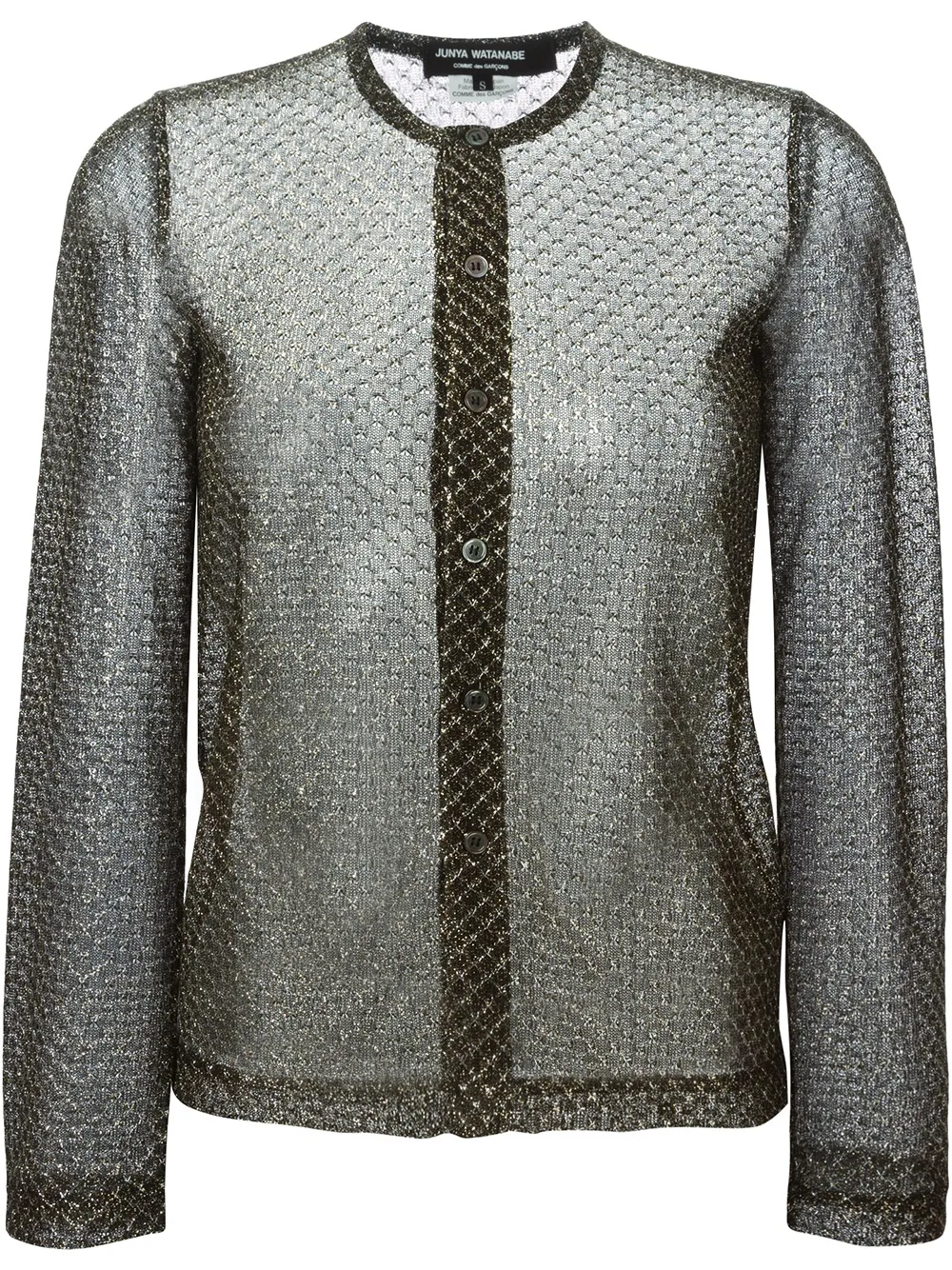 Junya Watanabe Metallic Sheen Cardigan In Black