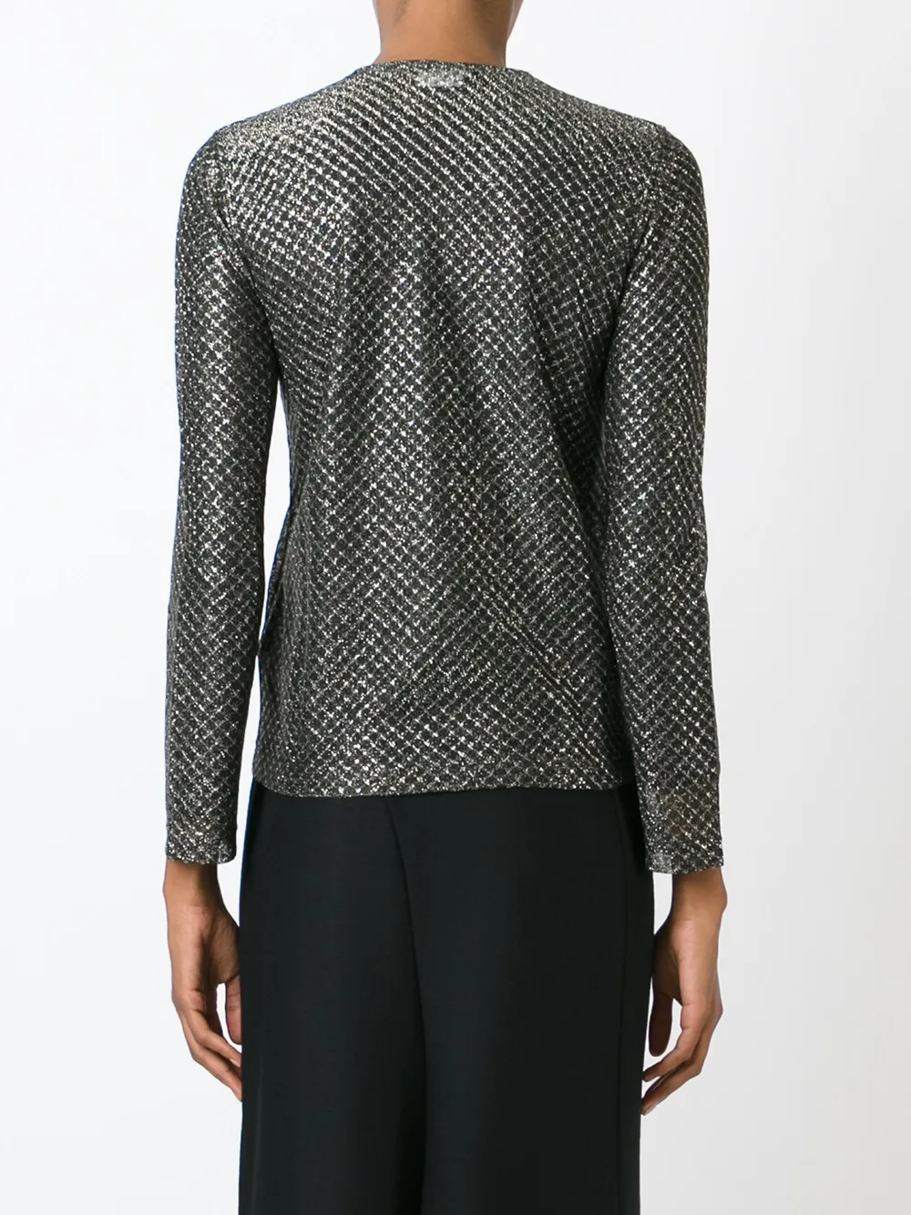 Junya Watanabe Metallic Sheen Cardigan In Black