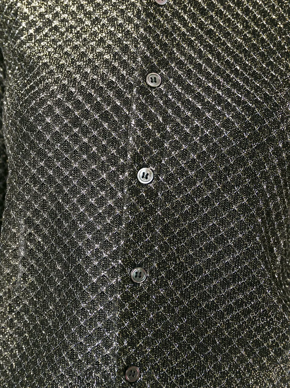 Junya Watanabe Metallic Sheen Cardigan In Black
