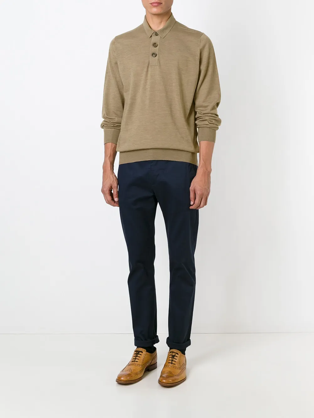 Brunello Cucinelli buttoned neck sweater - Bruin