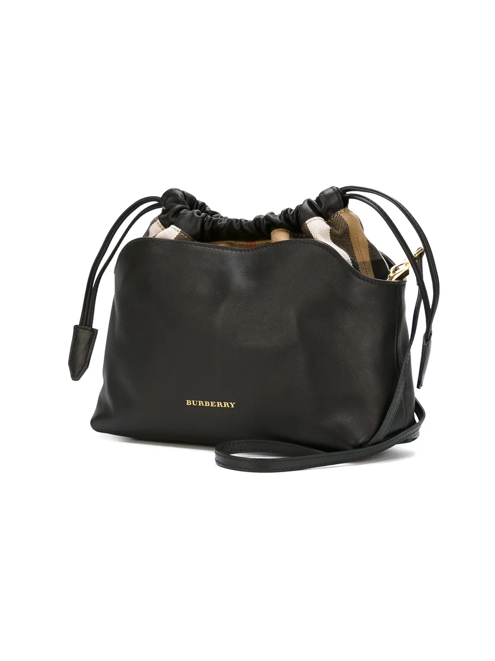 Burberry drawstring crossbody bag Zwart