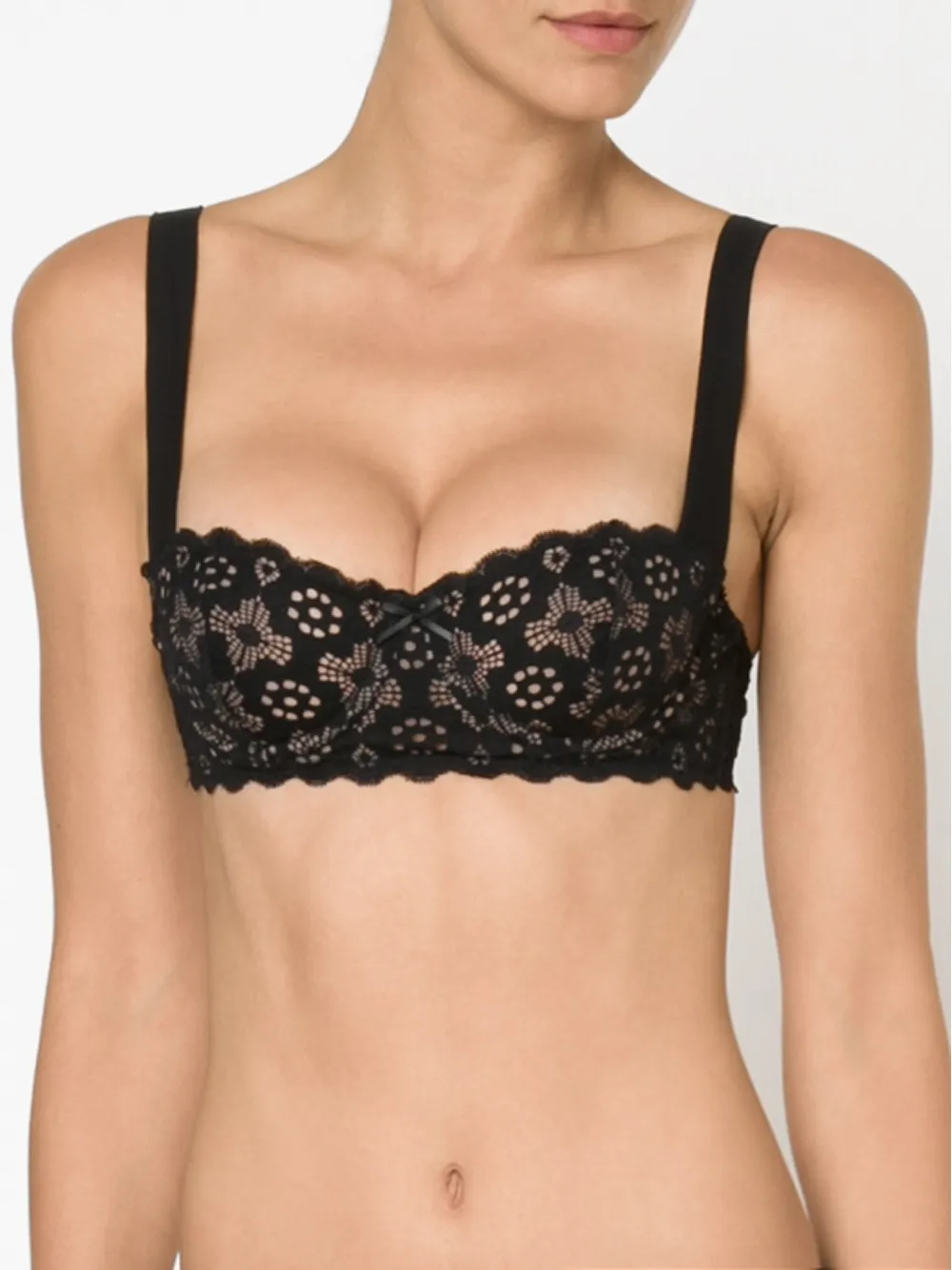 Fleur Du Mal crochet lace balconette bra - Zwart