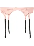Fleur Du Mal satin garter belt - Pink
