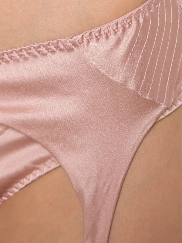 Pink satin garter belt sales