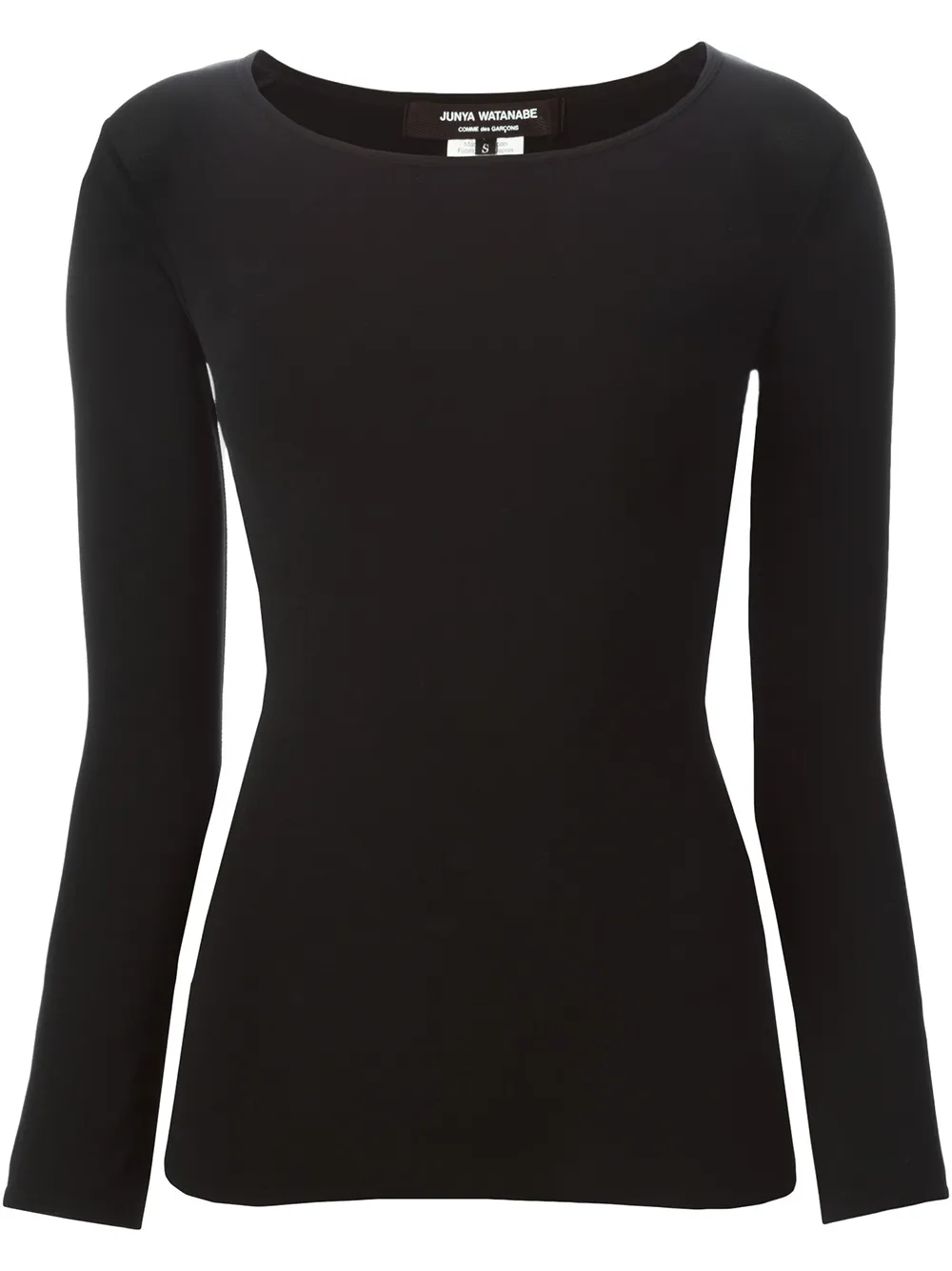 Junya Watanabe Boat Neck Longsleeved T-shirt In Black