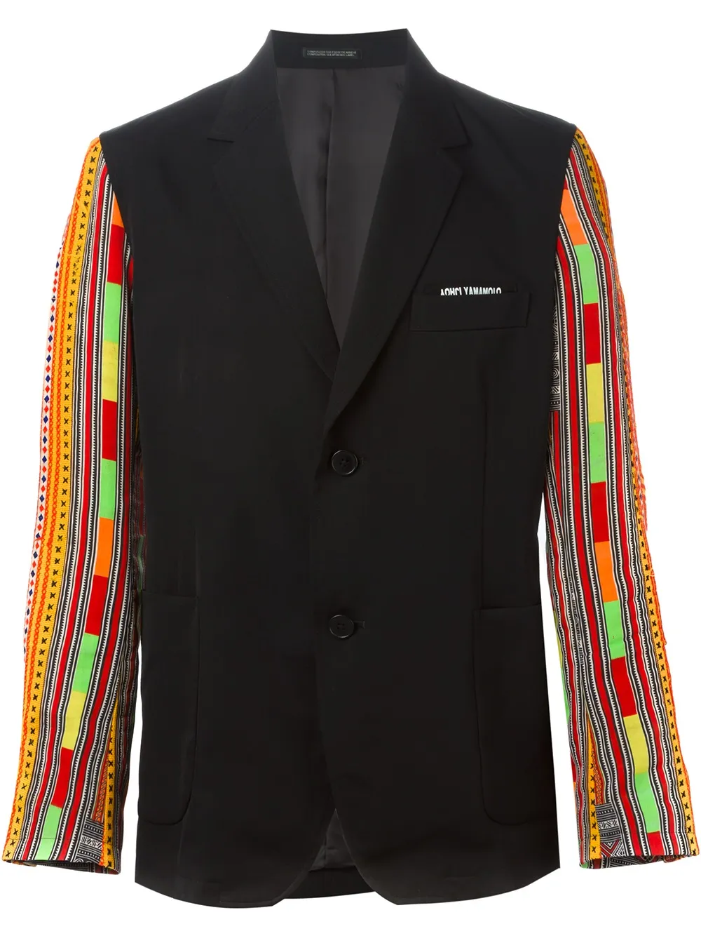 Yohji Yamamoto contrast sleeve blazer - Black