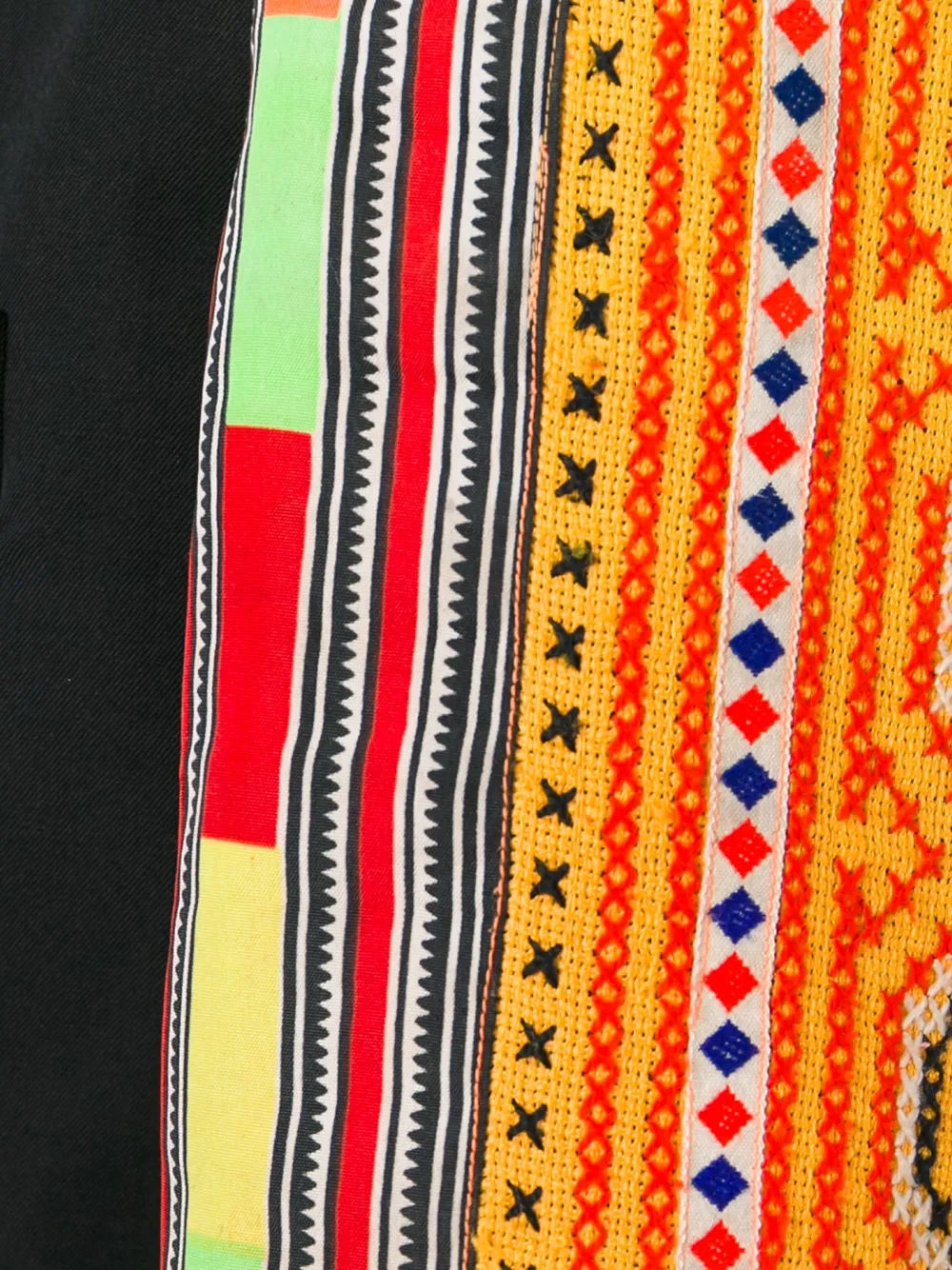 Yohji Yamamoto contrast sleeve blazer Zwart