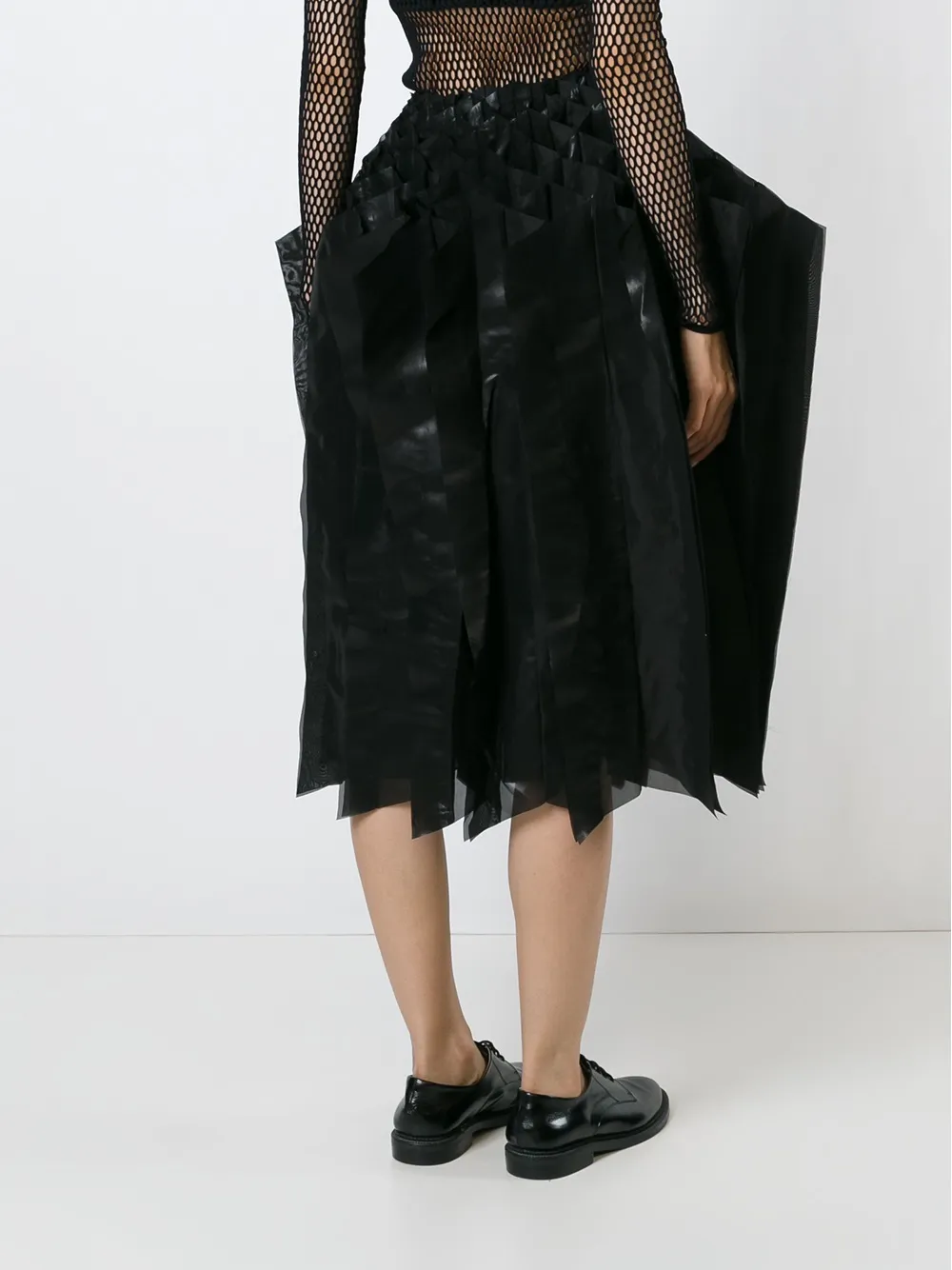 Junya Watanabe pleated concertina skirt Zwart