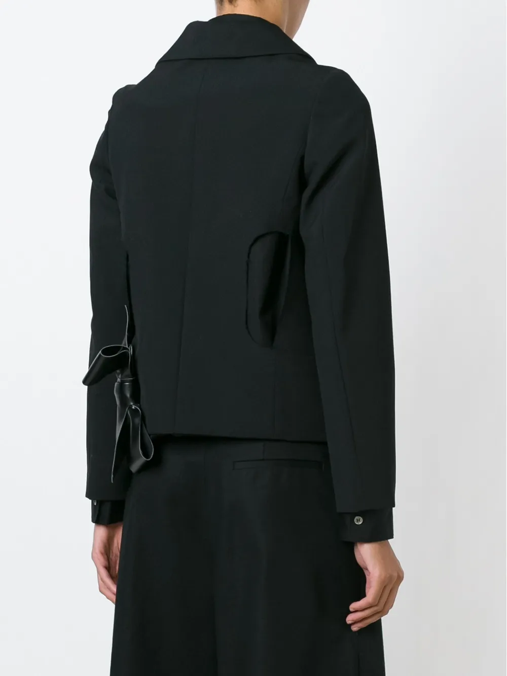 Comme Des Garçons bow detail cut out jacket Zwart