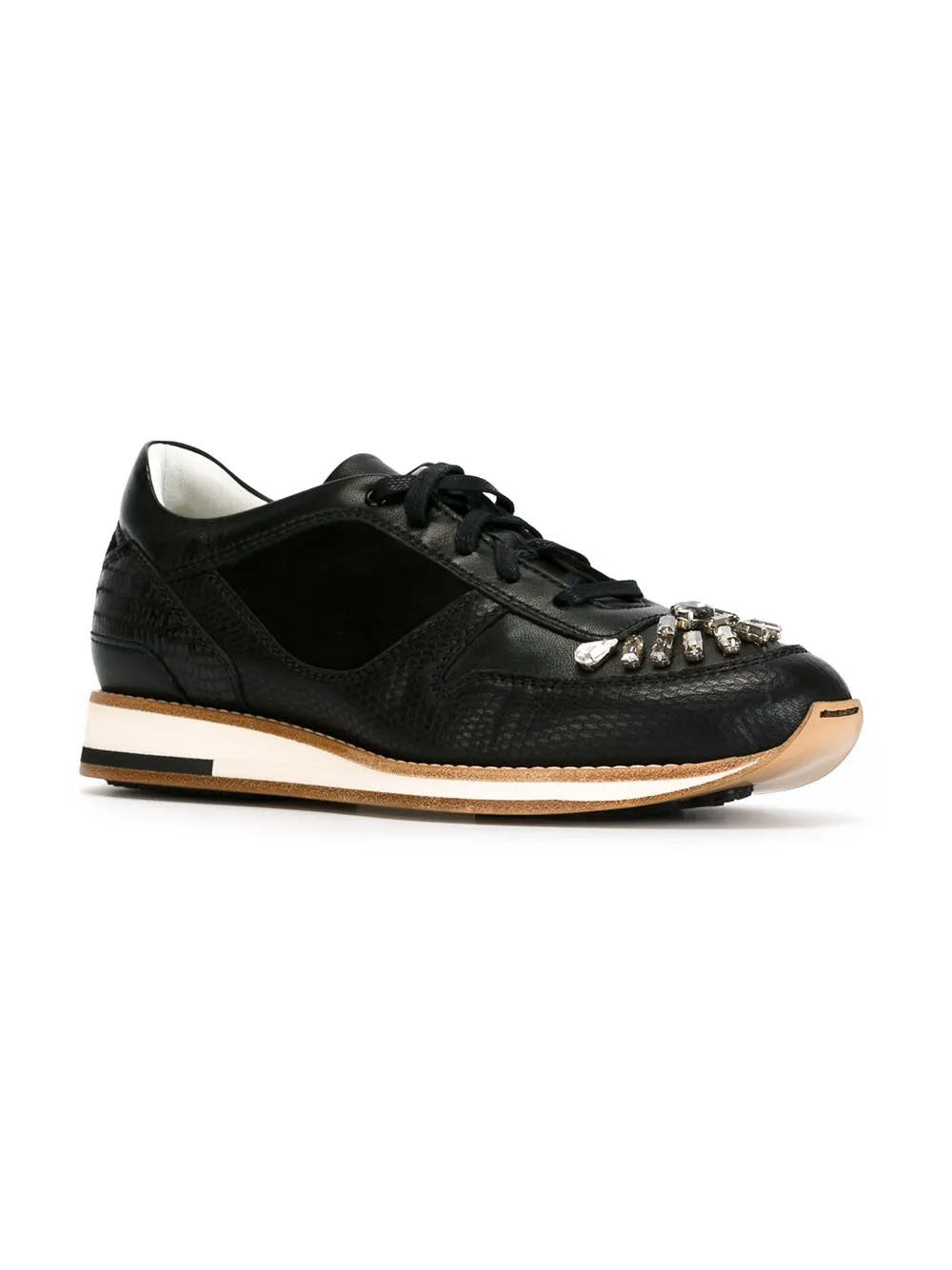 Lanvin gem embellished sneakers Zwart