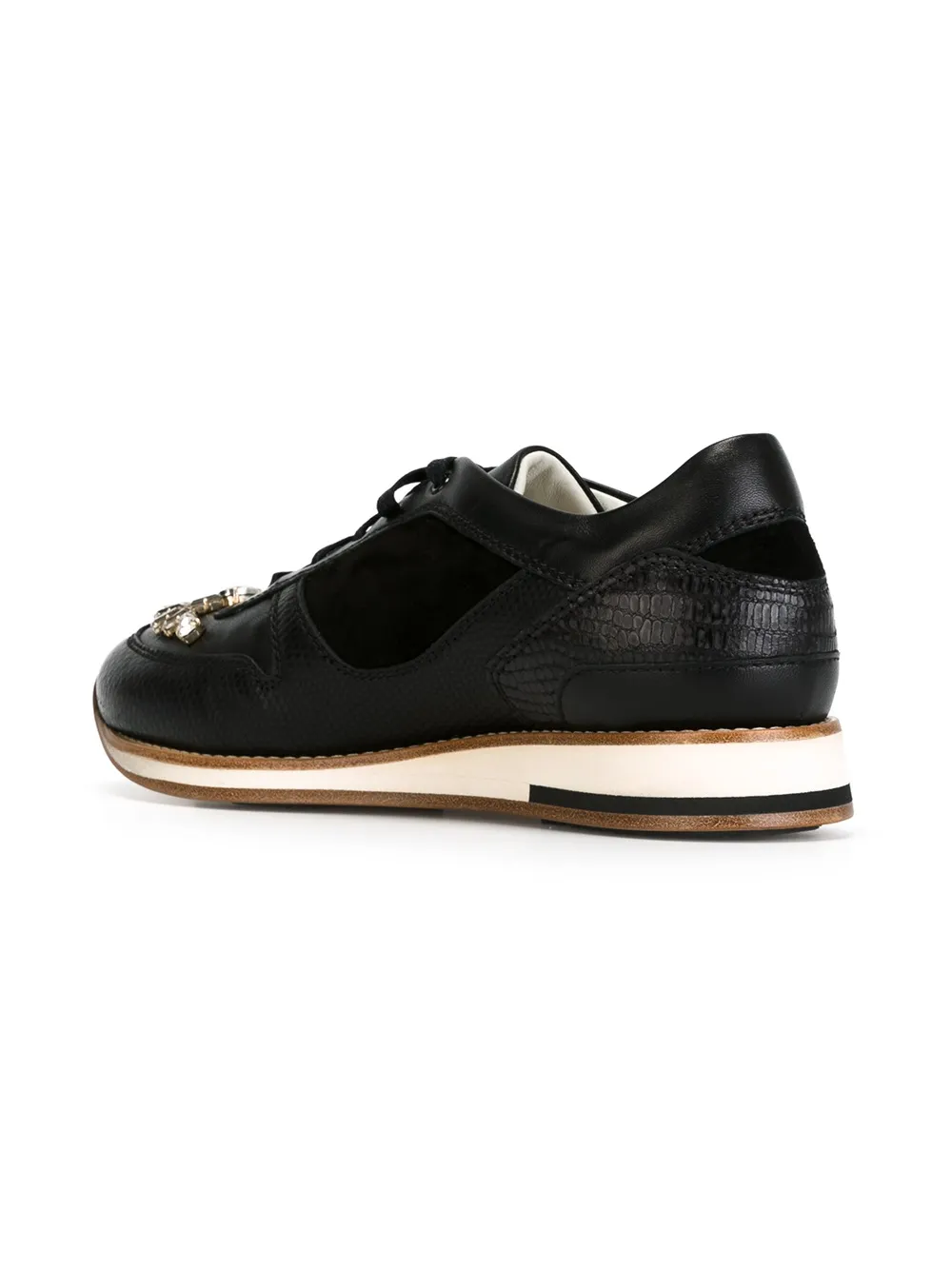 Lanvin gem embellished sneakers Zwart