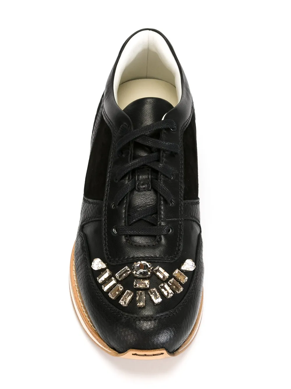 Lanvin gem embellished sneakers Zwart