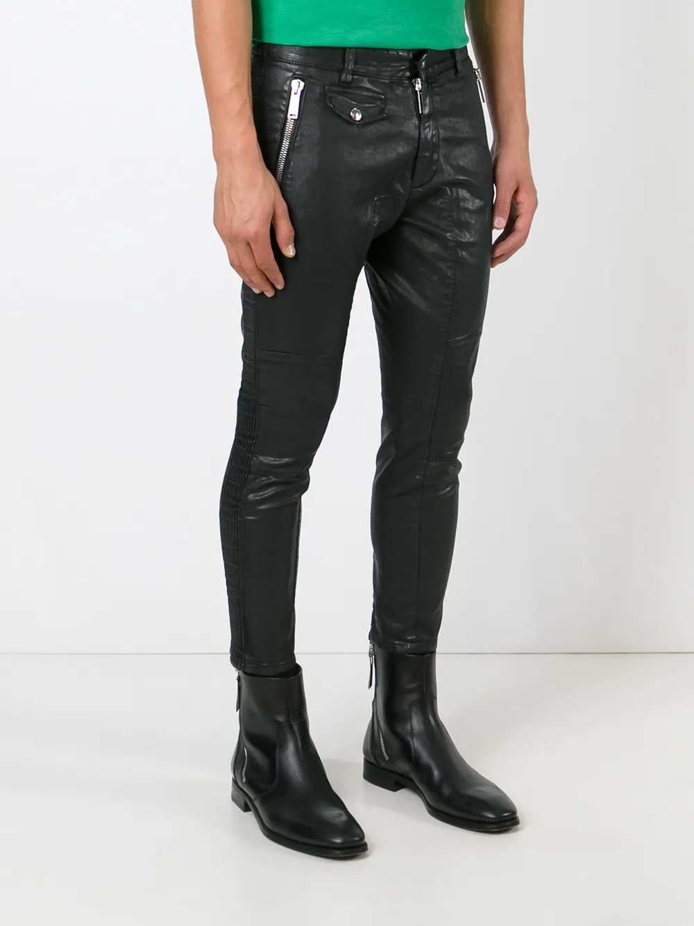 DSQUARED2 faux-leather skinny trousers Zwart