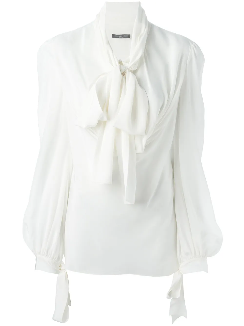 Alexander McQueen pussy bow blouse - Bianco