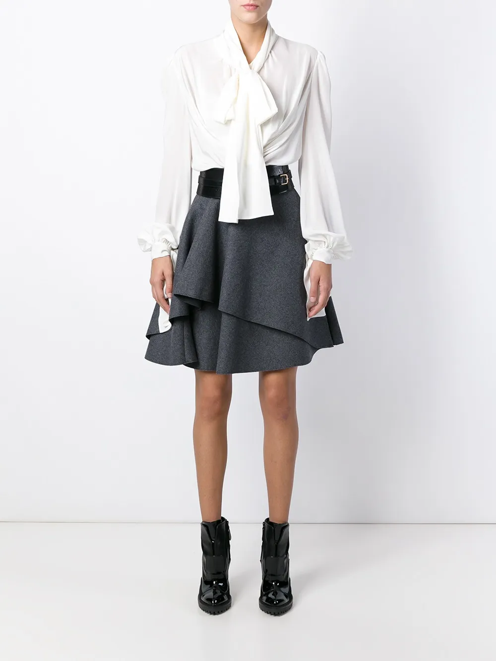  Alexander Mcqueen Schluppenbluse Mit Bischofsärmeln   Weiß 