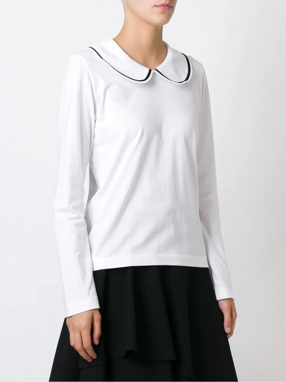 Comme Des Garçons Peter Pan Collar Sweater In White