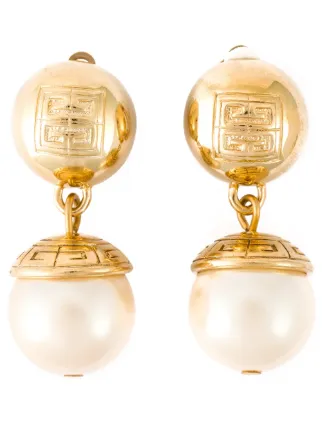 Givenchy Vintage Faux Pearl Drop Earrings Farfetch Givenchy Vintage Faux Pearl Drop Earrings