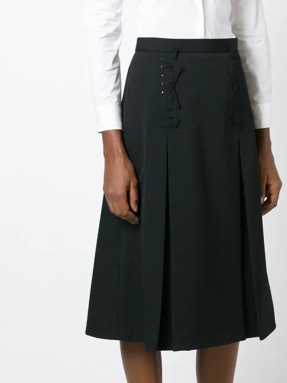 Comme Des Garçons Comme Des Garçons lace-up detail A-line skirt Zwart