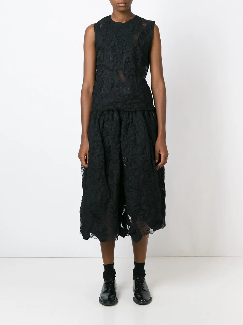 Comme Des Garçons Comme Des Garçons reversible lace skirt - Zwart