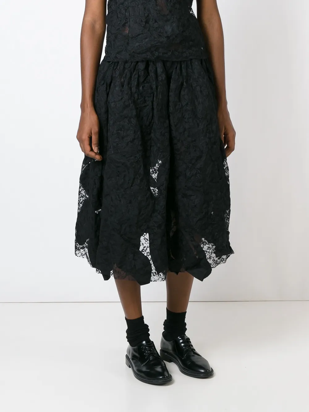 Comme Des Garçons Comme Des Garçons reversible lace skirt Zwart