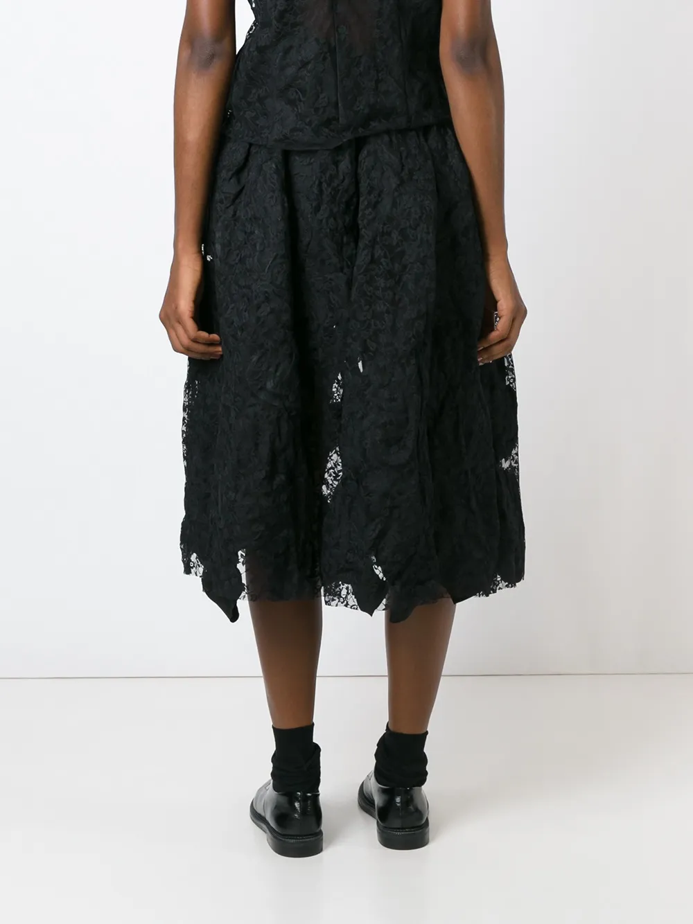 Comme Des Garçons Comme Des Garçons reversible lace skirt Zwart