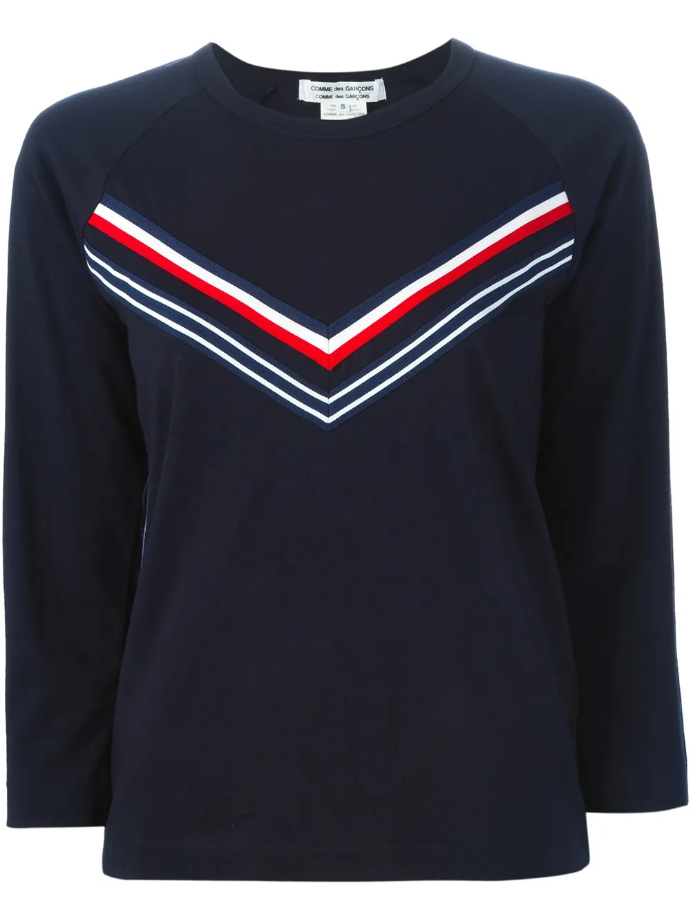 Comme Des Garçons Chevron T-shirt In Blue