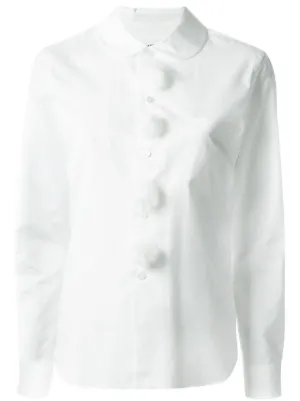 COMME des GARÇONS GIRL ホワイトシャツ M COMME DES GARCONS Girl Peter Pan BowCollar White Cotton
