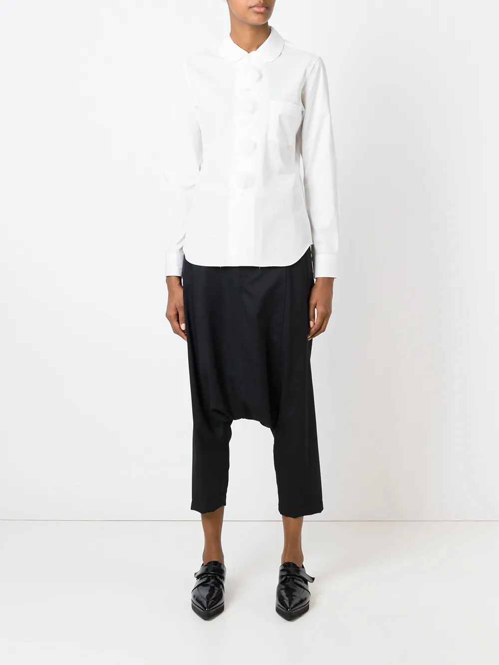 Comme Des Garçons Girl pom pom button shirt - Wit